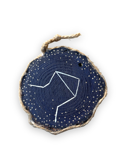 libra constellation painting on three by three ornament