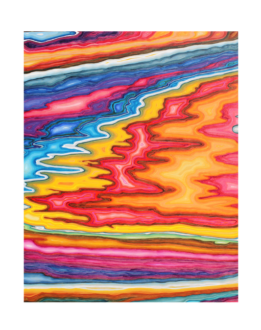 rainbow colored abstract wooden pattern painting