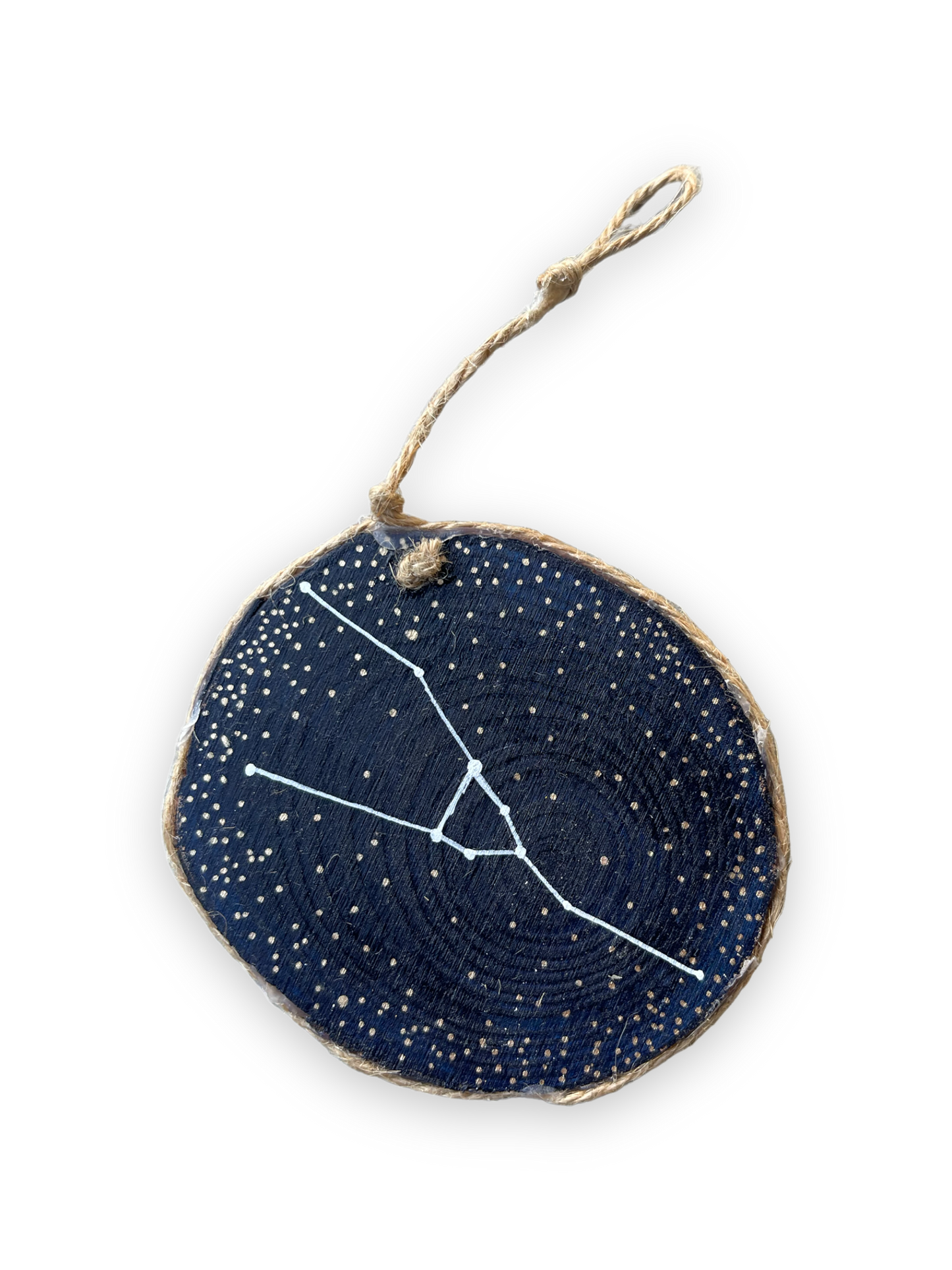 taurus constellation painting on three by three wood ornament